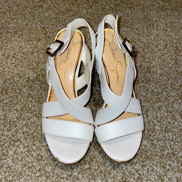 Jessica Simpson White Wedges - Picture 1 of 5